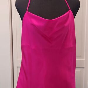 Express Satin Cowl Neck Camisole - Fuchsia Pink